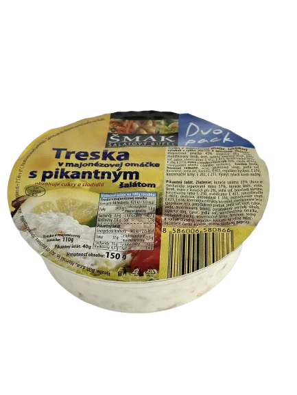 Treska v majonézovej omáčke + Pikantný šalát 150g